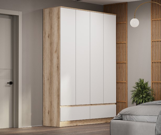 Шкаф четырехстворчатый (с ящиками) 1,5 м Брауни