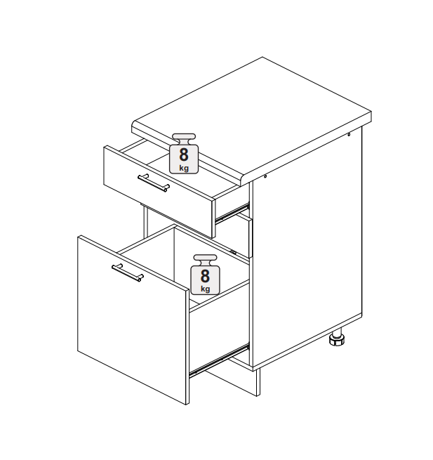 Шкаф нижний с ящиками ШН3Я 500 Норд Line