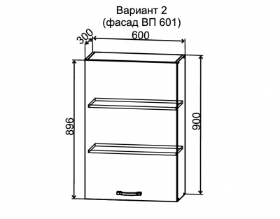 Шкаф верхний 600/900 1ств. Перо