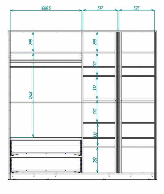 Шкаф 4-створчатый НКМ "Калипсо" секция №16