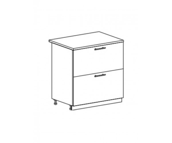 Шкаф нижний 800 с 2 ящиками Олива