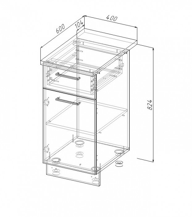Шкаф нижний 400 с 1 ящиком Санвут МДФ
