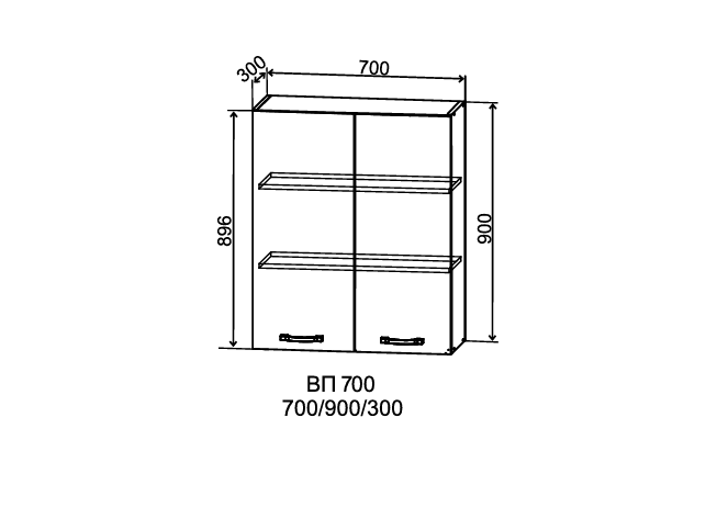 Шкаф верхний 700/900 Перо