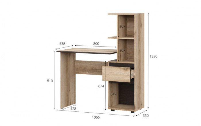 Стол письменный с надстройкой Берген