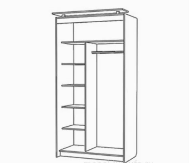 Шкаф купе 2-х створчатый с зеркалом Фудзи