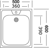 Мойка для кухни накладная 500х600 с креплением