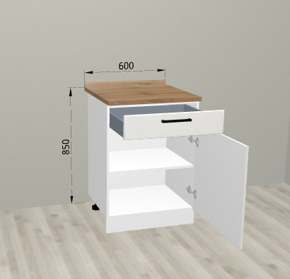 Шкаф нижний 600 с 1 ящиком Санвут МДФ