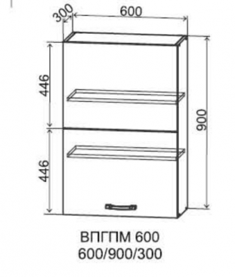Шкаф верхний Blum Aventos HF 600/900 Монца