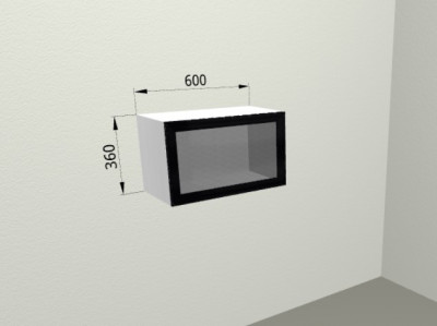 Шкаф горизонтальный 600/360 стекло Black Leko