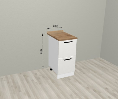 Шкаф нижний 400 с 2 ящиками Санвут МДФ