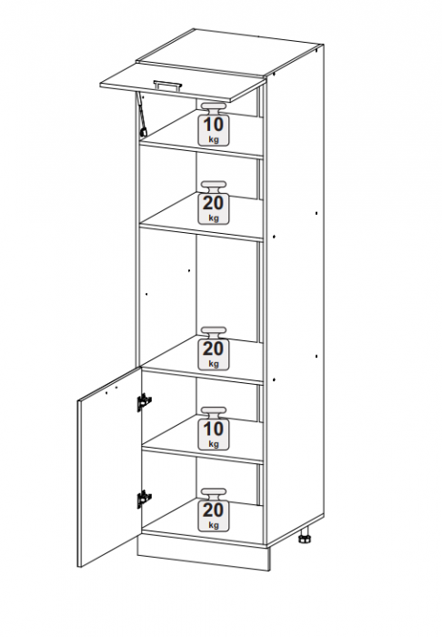 Пенал под духовку и микроволновку ПДГ 600 Норд