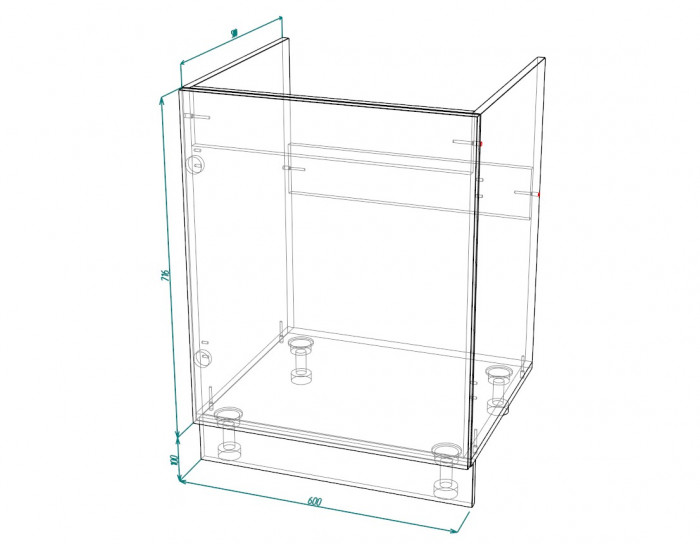 Шкаф нижний под мойку 1 ств. ШНМ 600-1 Норд Line