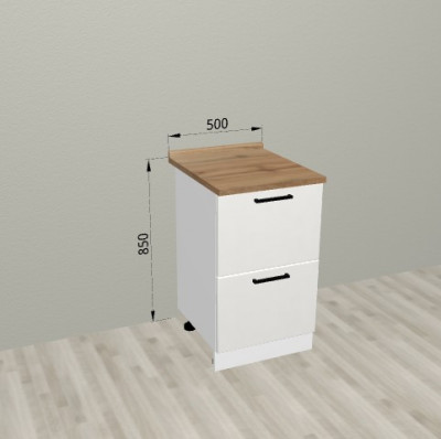 Шкаф нижний 500 с 2 ящиками Санвут МДФ