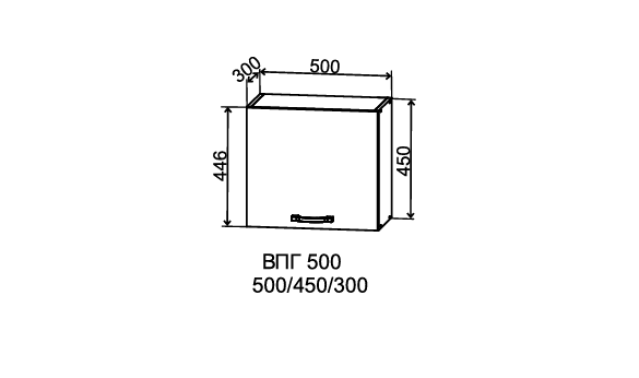 Шкаф верхний 500/450 Перо