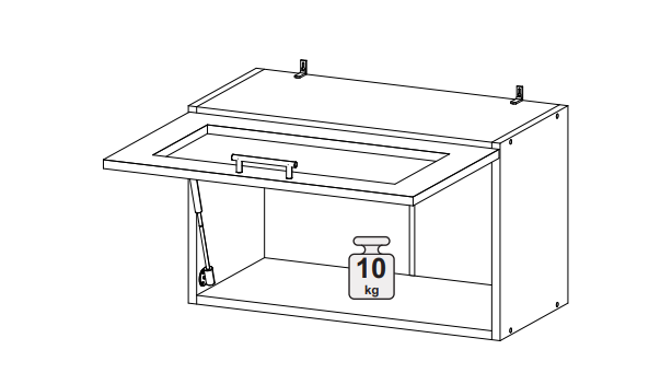 Шкаф горизонтальный ШВГС 600 чёрное стекло Норд