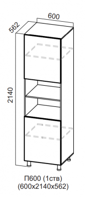 Пенал с нишей 1 ств. 600/2140 Квадро СВ