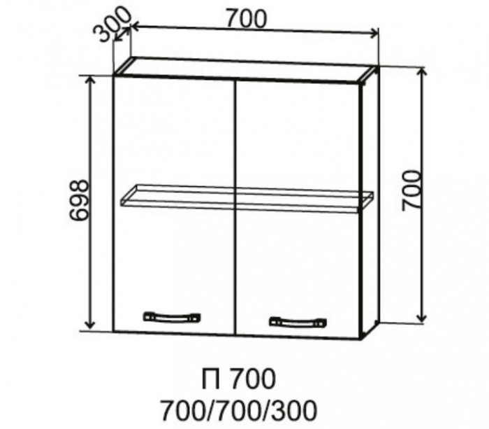 Шкаф верхний 700/700 Марсель Гола