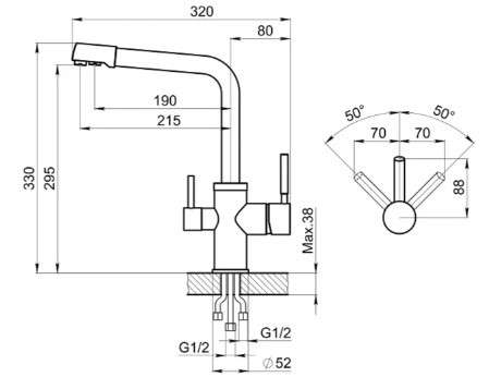 Смеситель с фильтром для питьевой воды Granula GR-2015