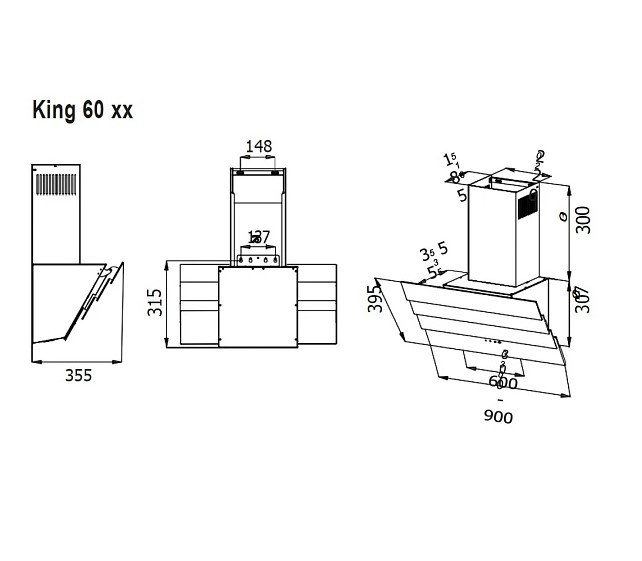 Наклонная вытяжка Evelux King 60 IG