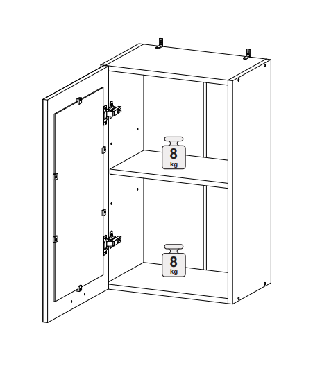 Шкаф верхний ШВС 450 чёрное стекло Норд