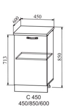 Шкаф нижний 450 Тито