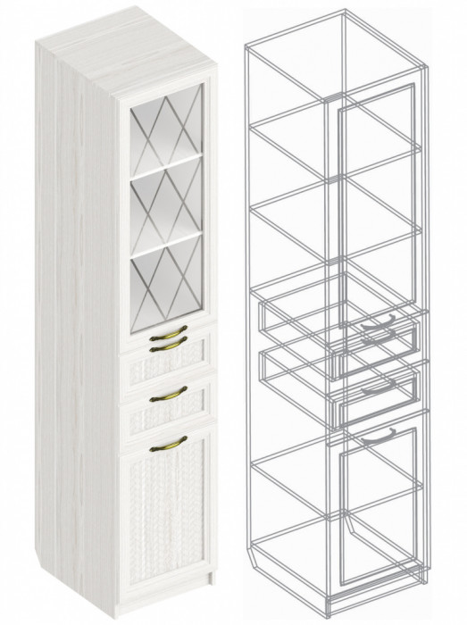 Пенал с 2 ящиками левый ДА-09 Александрия