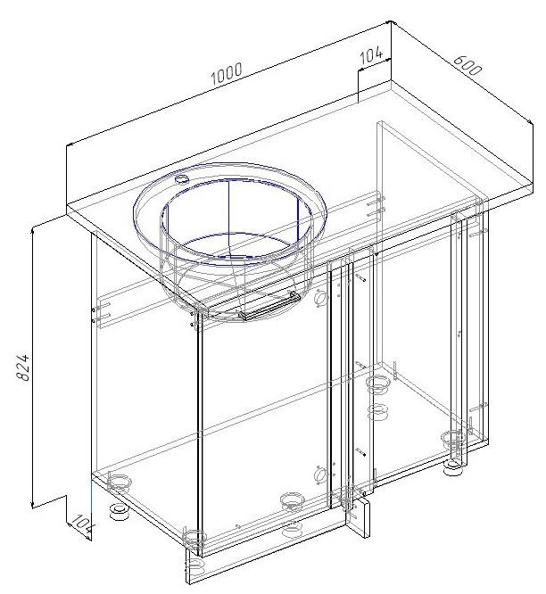 Шкаф нижний 1000 угловой Санвут МДФ