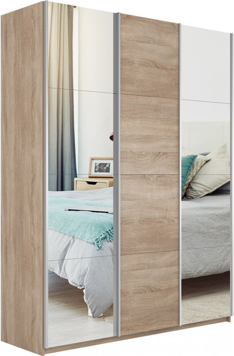 Шкаф купе Прайм 3-х дв. с 2 зеркалами 2100 Е1