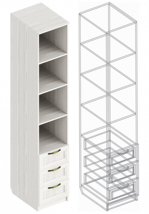 Пенал с 3 ящиками ДА-06 Александрия