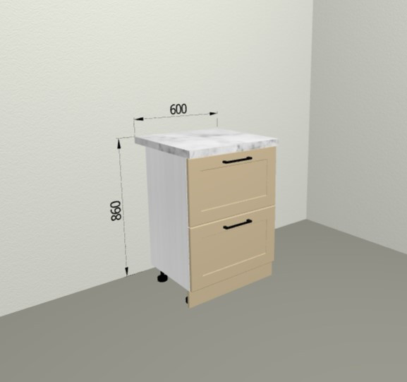 Шкаф нижний 2 ящика 600 Берген