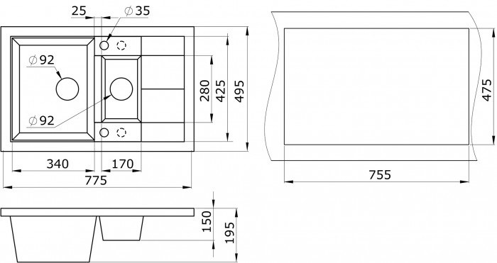 Мойка для кухни Granula GR-7802