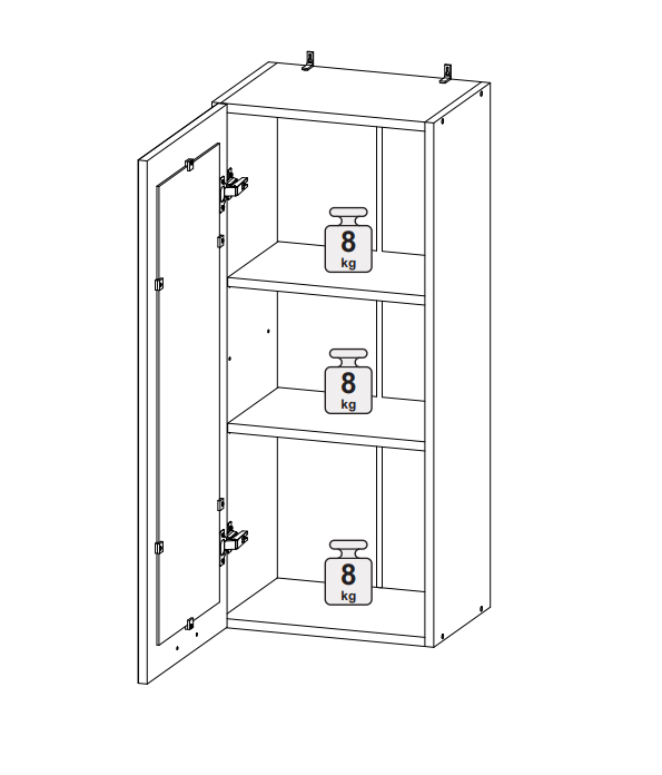 Шкаф верхний ШВС 450/920 чёрное стекло Норд