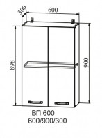Шкаф верхний 600/900 Капля
