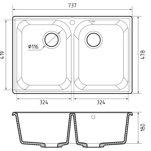 Мойка для кухни GranFest-Quarz Z-15