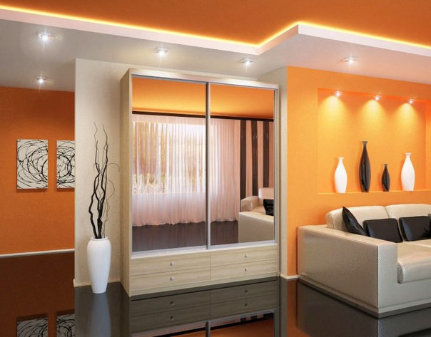 Шкаф купе Ольга 1700 с зеркалом