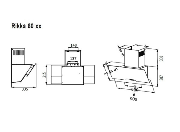Наклонная вытяжка Evelux Rikka 60 BG