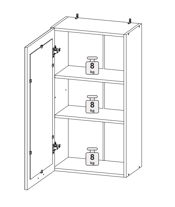 Шкаф верхний ШВС 500/920 чёрное стекло Норд