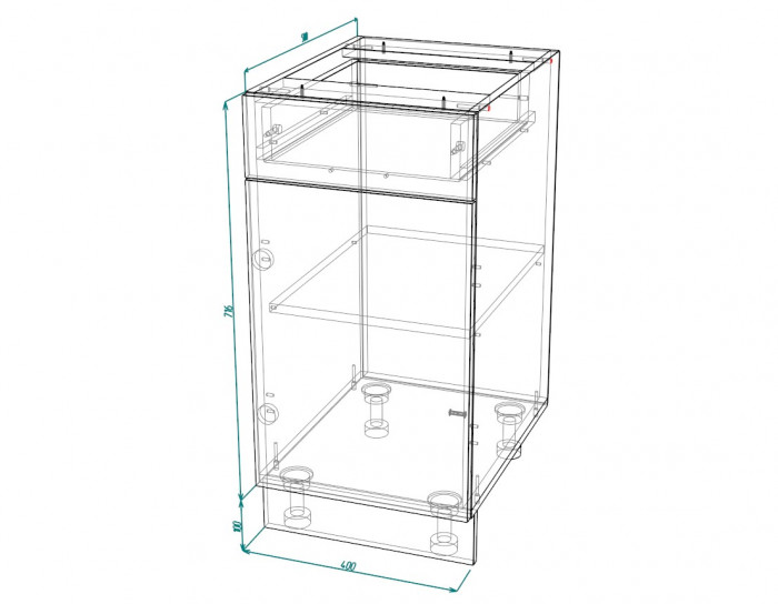 Шкаф нижний с ящиком ШН1Я 400 Норд Line