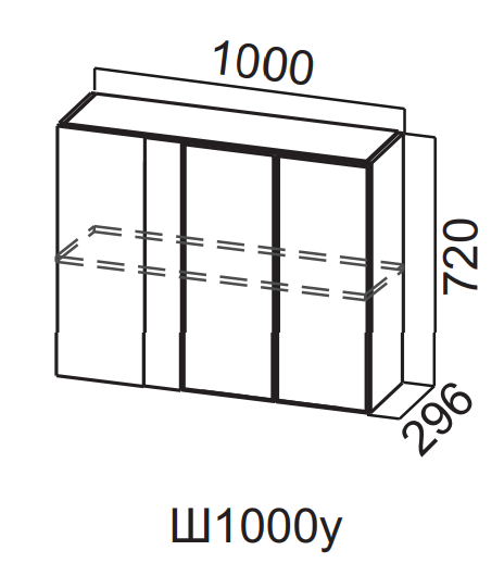 Шкаф навесной 1000/720 угловой Квадро СВ