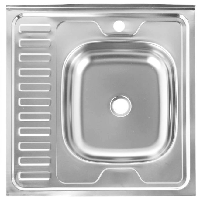 Мойка для кухни накладная 600х600х130 правая 