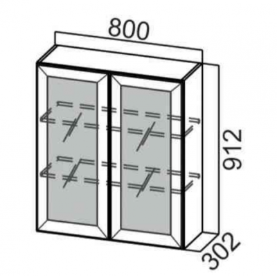 Шкаф навесной 800/912 рамочный фасад Сетка РМДФ