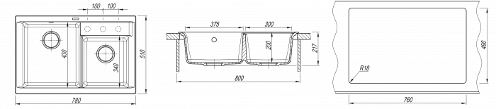 Мойка для кухни Касси 780