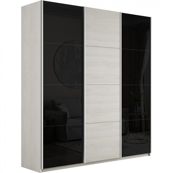 Шкаф купе Прайм 3-х дв. с 2 стеклами 2100 Е1