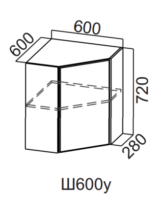 Шкаф навесной 600/720 угловой Квадро СВ