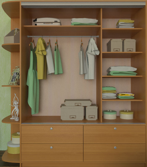 Шкаф купе Ольга 1500 с зеркалами и угловым элементом 300