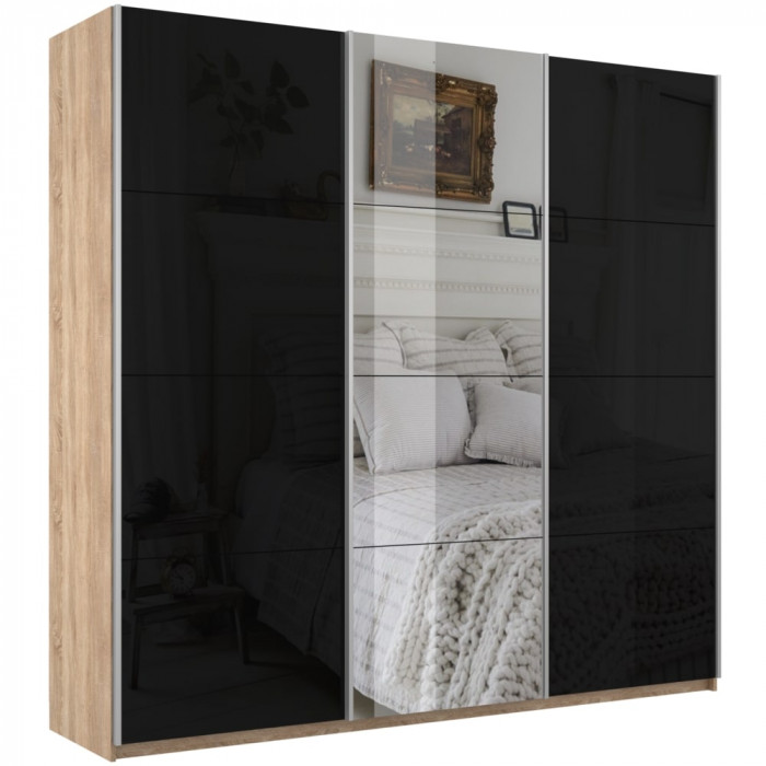 Шкаф купе Прайм 3-х дв. с 2 стеклами и зеркалом 1800 Е1 