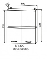 Шкаф верхний 800/900 Капля