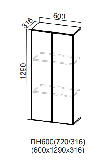 Пенал-надстройка 600/720 Квадро СВ
