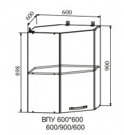 Шкаф верхний 600*600/900 угловой Гранд