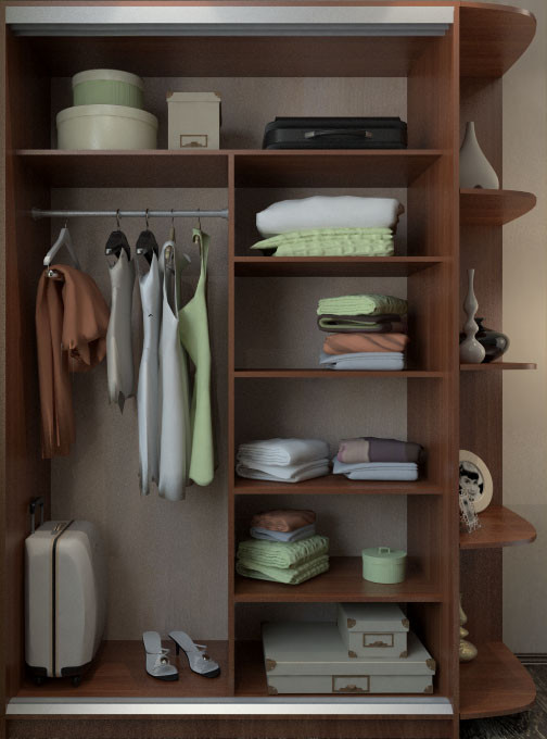 Шкаф купе Ксения 1600  с зеркалами и угловым элементом 300